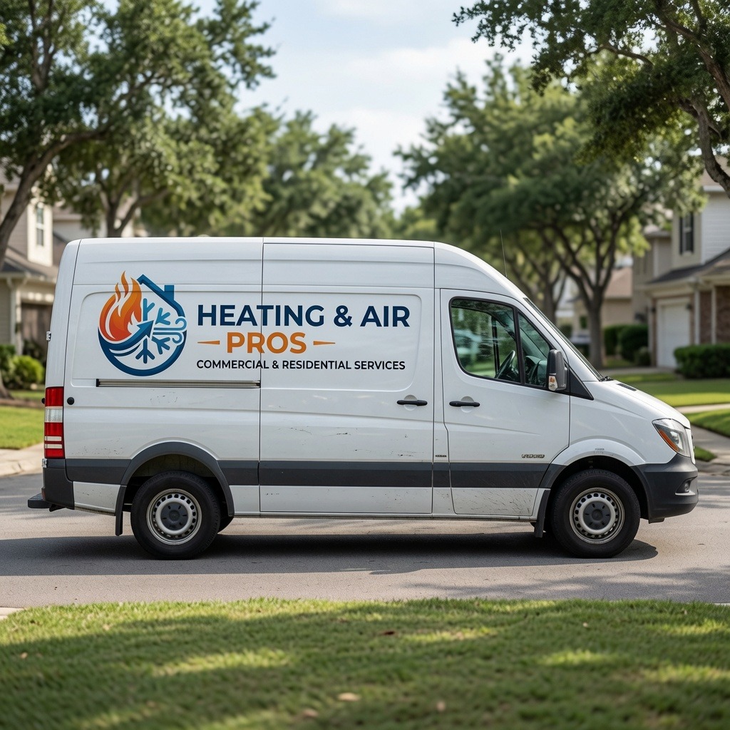 Local heating and air service van serving American Fork